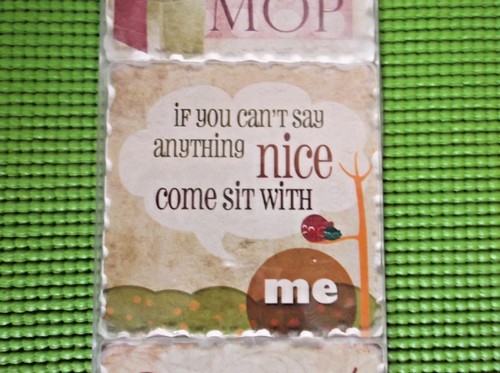 Juego de 4 posavasos de piedra absorbente Highland Graphics Lil Laughs - Imagen 3 de 6