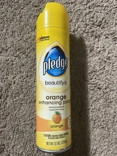 Pledge Furniture Wood Leather Appliances Enhancing Polish Orange Spray ~ 9.7oz 