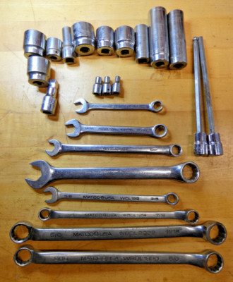LOT OF 24 MATCO TOOLS SOCKETS WRENCHES EXTEENSION ALLEN SOCKETS USA