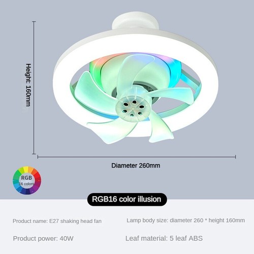 Moving Head Fan Lamp E27 Screw Household Small Ceiling Fan Light for Living Room - Picture 10 of 22