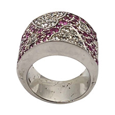 STERLING SILVER PINK STONE HEART SIZE 7.25 RING 17.8GR 1133