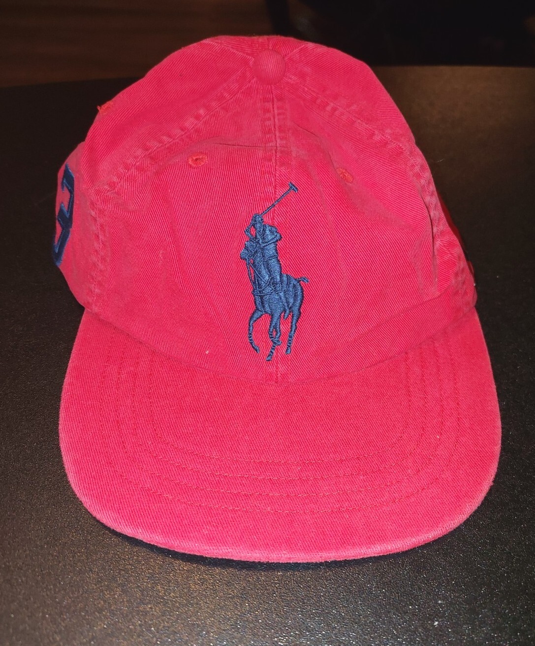 Cappello polo Ralph Lauren cinturino posteriore blu rosso grande pony regolabile da uomo