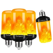 【Upgraded】 LED Flame Light Bulbs, 4 Modes Flickering Light Bulbs with Upside ...
