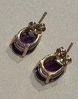 14K Yellow Gold Oval 8 X 10mm Natural Deep Purple faceted Amethyst Earrings — photo 5