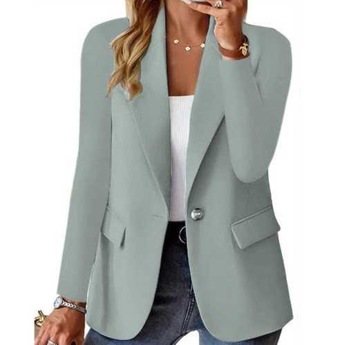 Polyester Autumn Long Sleeve Solid Color Cardigan Small Suit Jacket For Women - 第 64/81 張圖片