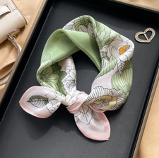 100 Mulberry Silk Scarf Women Rose Kerchief Square Bandana Wrap 53X53cm NEW