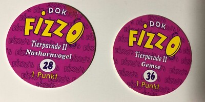 POG Flip Caps - DOK Fizzo Tierparade II  Nr. 28, 36     Nashornvogl + Gemse