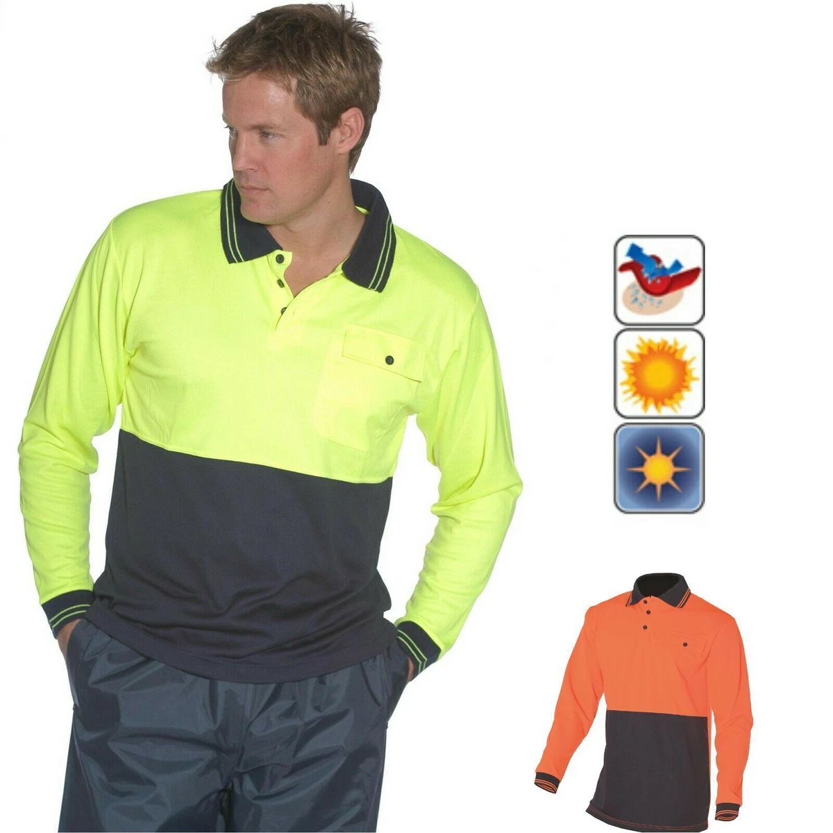 High visibility polo deals shirt with pocket