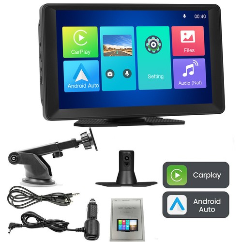 9 Zoll Tragbar Autoradio Wireless Apple CarPlay Android Auto Dashcam GPS BT AUX