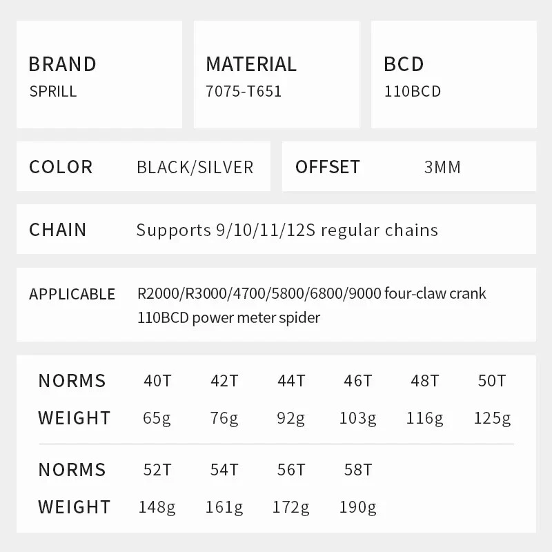 110BCD Bike Chainwheel 3mm Offset 40-58T Single Chain Ring for Shimano Monoplate - Image 4 of 4