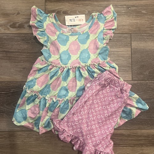 Pete + Lucy Sz 3T Month Girls 2 Piece Set “bloomin Blossoms” New NOS Shorts - Picture 6 of 13