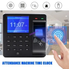 Employee Attendance Time Clock Check In Out Biometric Fingerprint Device 1Pcs