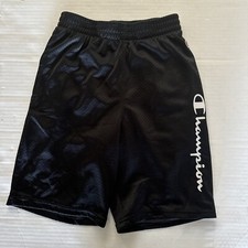 Boys Champion Active Mesh Shorts Black Size L Script Logo