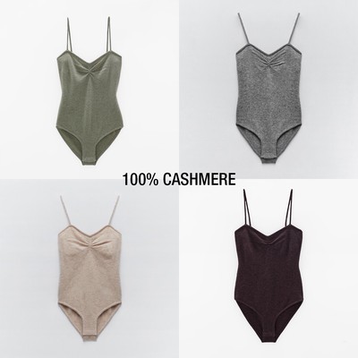 Zara NWT body Bodysuit 100% cachemir 