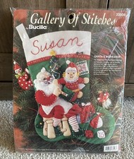 Bucilla 15 Felt Applique Christmas Stocking Kit 33508 Santa s Workshop