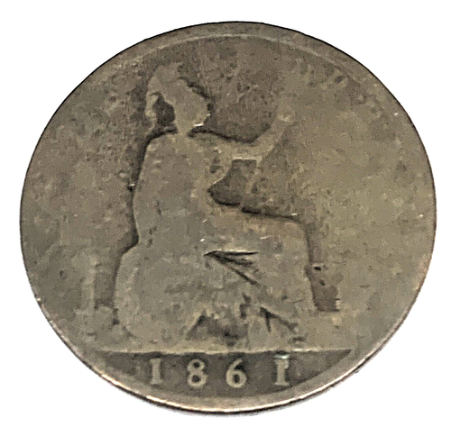 # C758 GREAT BRITAIN COIN, HALF PENNY 1861