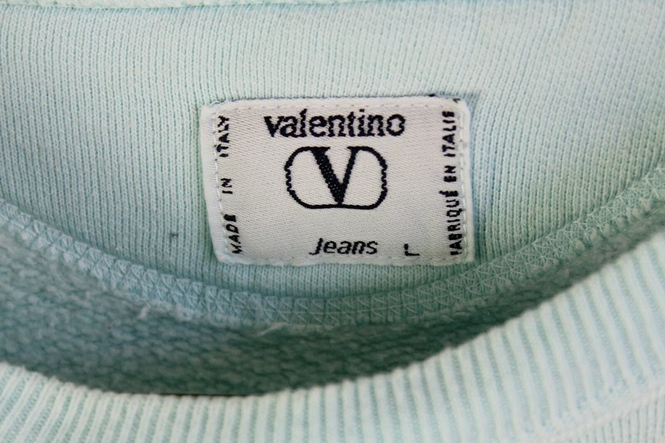 SUDADERA VALENTINO VINTAGE TALLA XL azul claro años 90 estilo lujo cuello redondo jersey Foto 4 de 4
