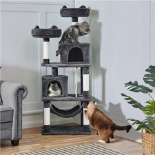 62.2in Cat Tree for Large Cats Condo Furniture with Scratching Boards for Rest