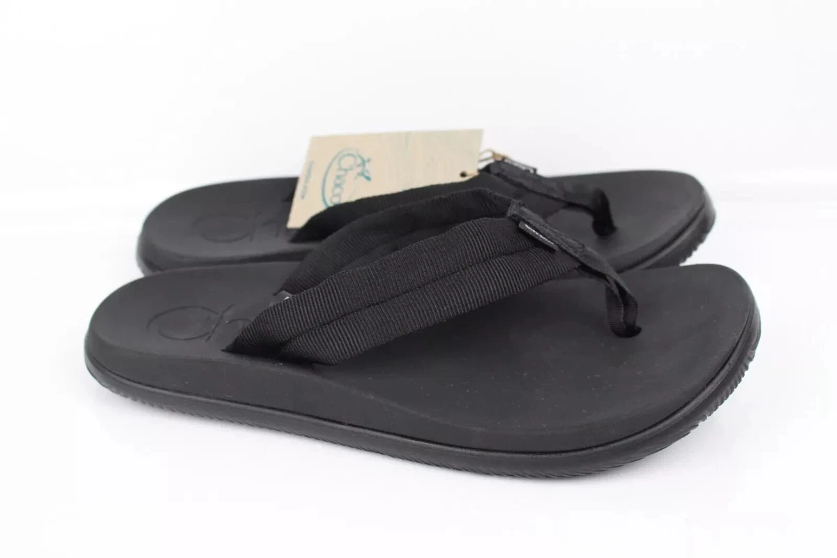 Chaco Size 13 Classic Black Leather Flip-Flop Toe Post Thong Sandals J104513 CHACO WOMEN main image 3