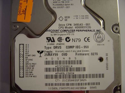 Compaq 9.1 GB SCSI 80 PIN 10K RPM 336357-B21 349543-001 Hard Drive Tested Good