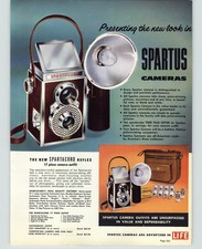 1957 PAPER AD 4 PG Spartus Reflex Camera Full Vue Super R-1 35MM Folding COLOR