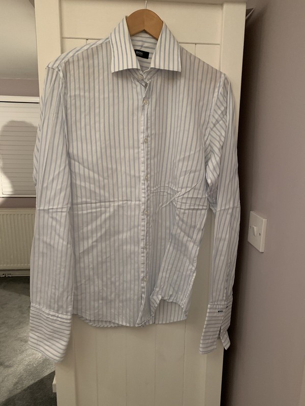 camisa blanca hugo boss hombre