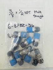 Parker 3/8 "x 1/2" MNPT 316SS Straight Connector Fitting  6-8-FBZ-SS Pack of 10