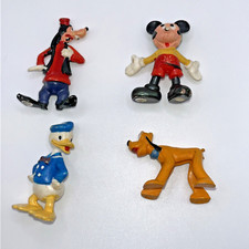 Lot OF 4 Vintage 1960 s Disneykins Marx Miniature Plastic Figures Mickey Donald