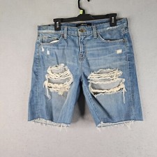 J Brand Jean Shorts Womens Size 28 Blue Euphoria Cut Off Shredded Destroyed