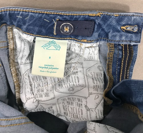 There Abouts Jeans Girl's 8 Blue Denim Distressed Straight Leg Medium Wash - Picture 3 of 6