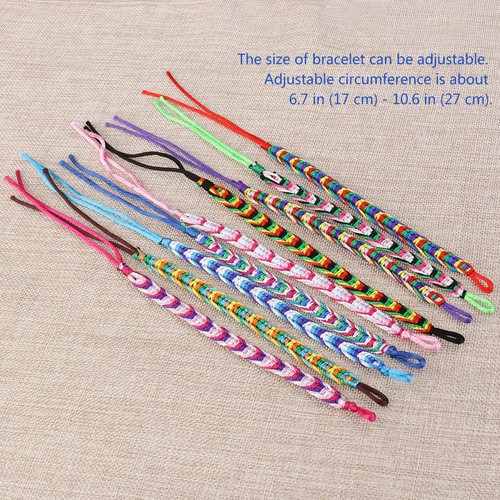 TINKSKY 9pcs Handmade Colorful Braided Bracelets Thread Wrist Ankle Bracelets - Picture 8 of 9