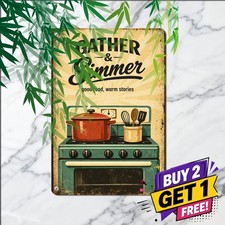 Vintage Kitchen Cooking Metal Sign Retro Home Dining Wall Decor Plaque 8x12