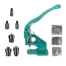 Hand Press Heavy Duty Eyelet Grommet Machine Punch Tool Kit with 3 Dies 0/2/...