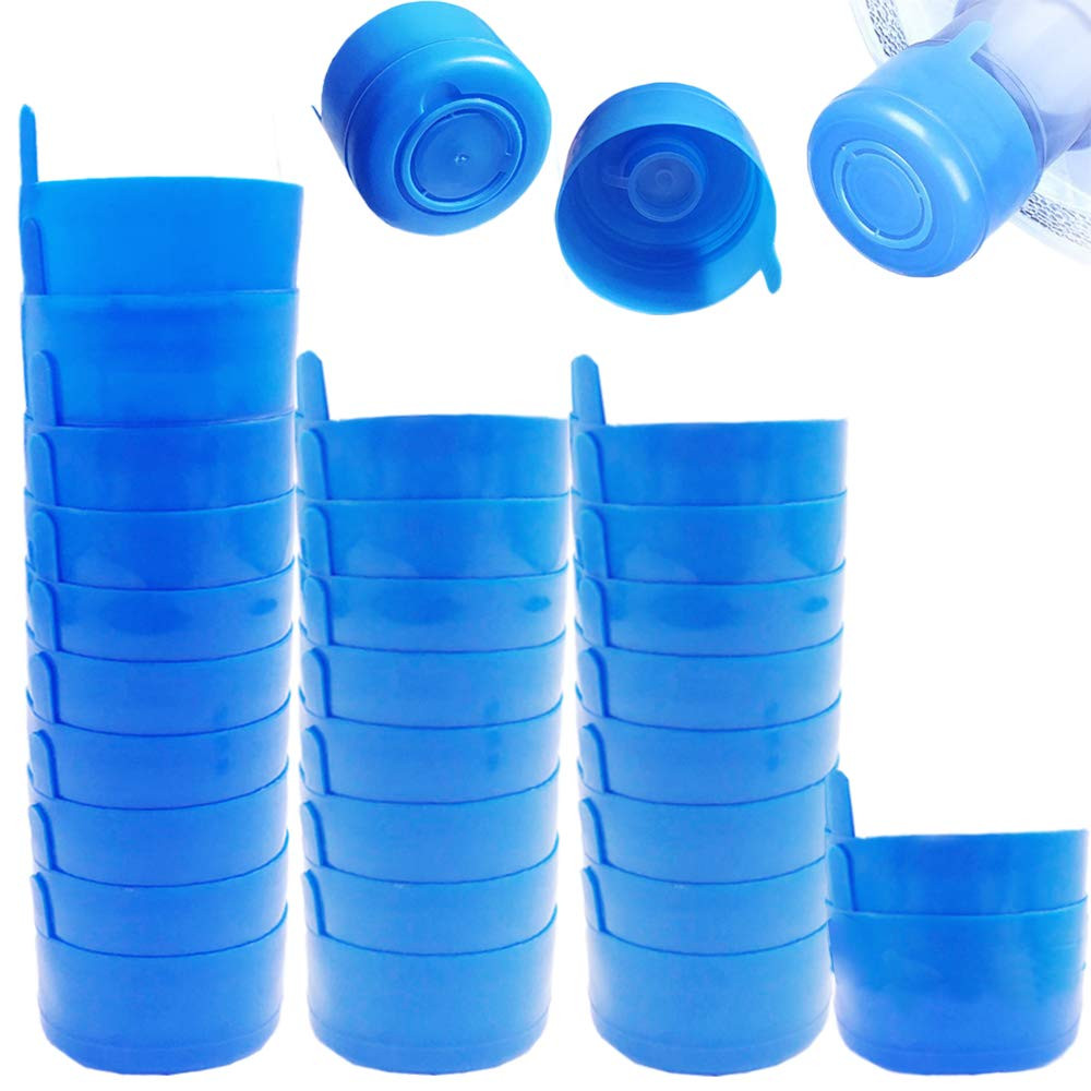 30 Pack 55mm Non-Spill Reusable Caps for 3 & 5 Gallon Water Bottles