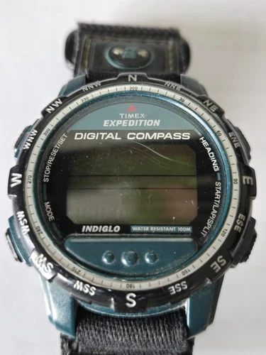 Vintage TIMEX Expedition Digital Compass Indiglo Quartz Men's Watch