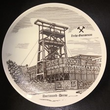 Porzellan Sammel-/Wandteller  &empty; 24 cm Motiv: Zeche Gneisenau in Dortmund-Derne