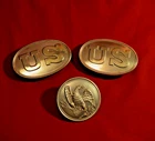 RALLY ROUND THE FLAG Lot Of 3 Civil War UNION Buckle & Cartridge & Breast Plates