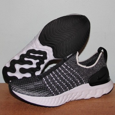 Nike React Phantom Run Flyknit 2 Running Shoes Womens 6 Oreo Black CJ0280-002