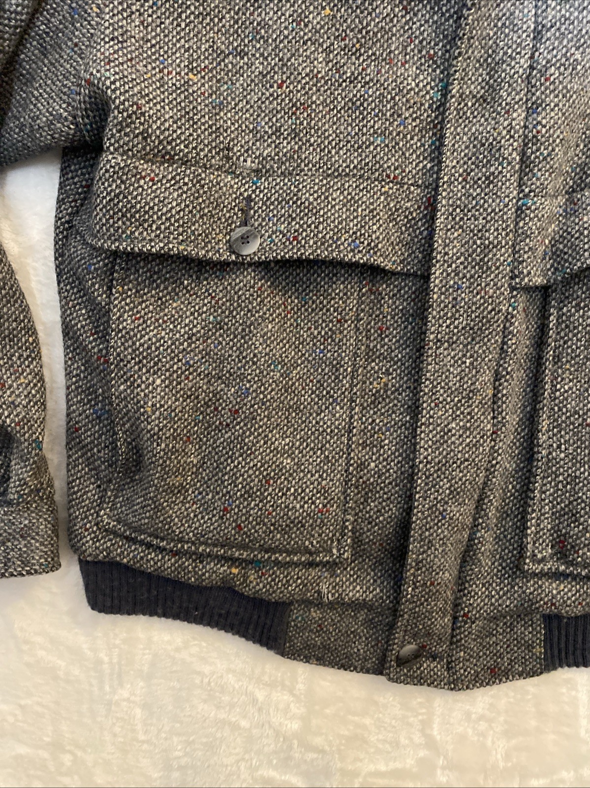 1970s Pendleton Tweed Bomber Jacket, Patch Pocket… - image 4