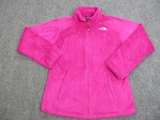 North Face Fleece Jacket Girls Large 14/16 Pink Full Zip Soft Plush Fuzzy Warm