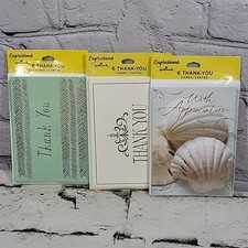 Vintage Hallmark Expressions Thank You Cards Lot Of 3 Sealed 6packs Blank Inside