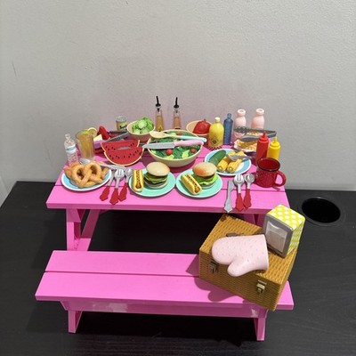 Our Generation for American Girl 18'' Doll Picnic Table and Food Accessories