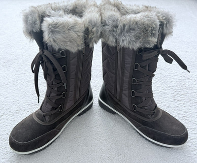 New Comfortview Women s Brown Eileen Waterproof  Winter Boots Size 10 M