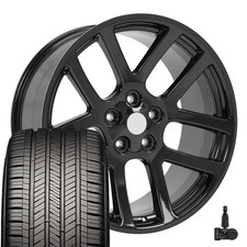 2223 Black 22 Inch Rims Goodyear Tires Tpms Set 4 Fit Dodge Ram 1500 Srt10