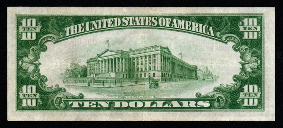 1929 $10 New York CRISP XF+ Federal Reserve Bank Note! - Image 2 of 2