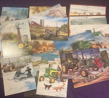 23 Lot John Deere Tractor 6x4 Postcards 80s/90s Raymond L. Crouse Watercolor