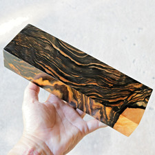 Figured Makrit Ebony Exotic Wood Blank 76x250x47mm Turning Craft 1320