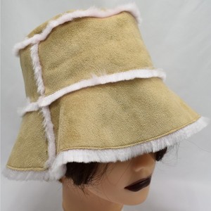 Y2K Vintage Gymboree Girls XL Bucket Hat Beige/Pink Fur Lined Bratzcore Dollette