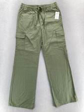 Sanctuary Good Day Cargo Pants Women's Medium Green Wide Leg Drawstring Baggy