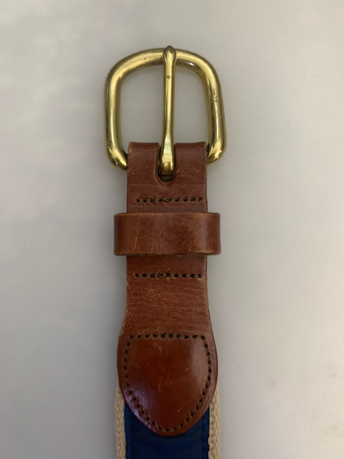 Washington & Lee University Golf Belt Men’s 38 Trident Logo Leatherman Nice! thumbnail 3